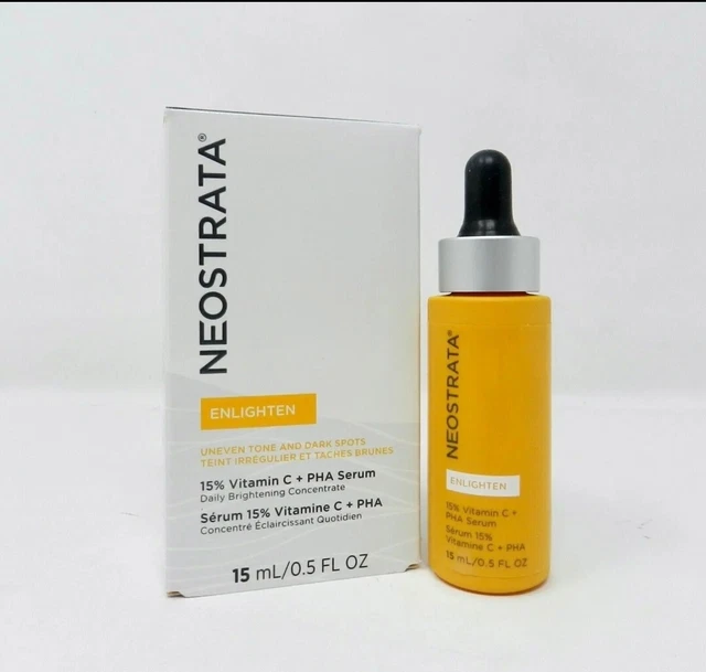 Neostrata Enlighten 15% vitamina C + suero PHA 0,5 fl oz tamaño completo nuevo en caja