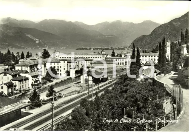 1955 ca BELLANO (LC) Panorama Lago COMO e stazione ferroviaria *Cartolina FG NV