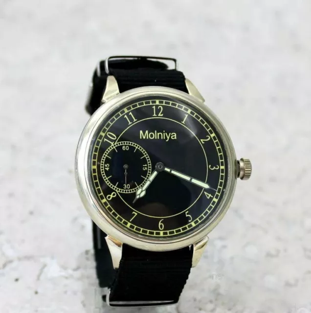 Antique Original Soviet Russian Molnija 3602 Mechanical Watch Men's Good Working