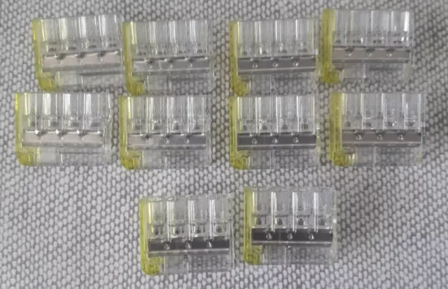 10 Bornes De Connexion Fil Rigide - Entree 4 Cables