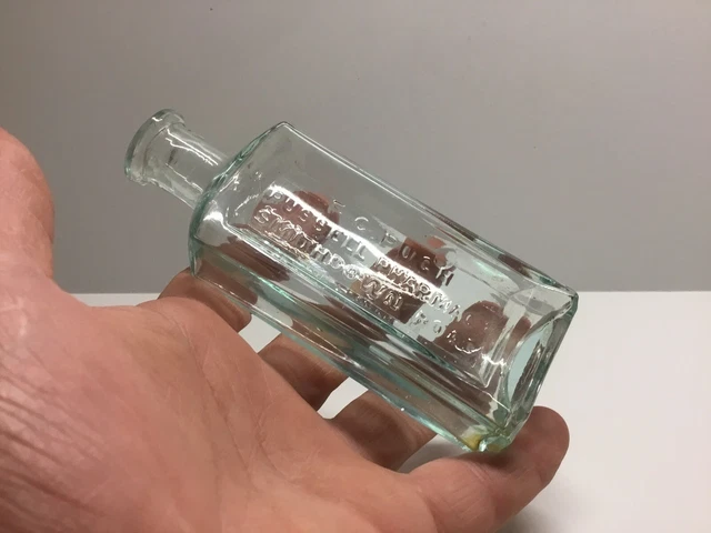 Antique F. C. Pugh Medicine Bottle. Russell Pharmacy.