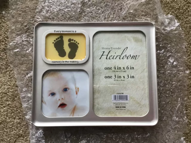 New Home Trends Heirloom Silver Color Baby Photo Collage Picture Frame Nursery