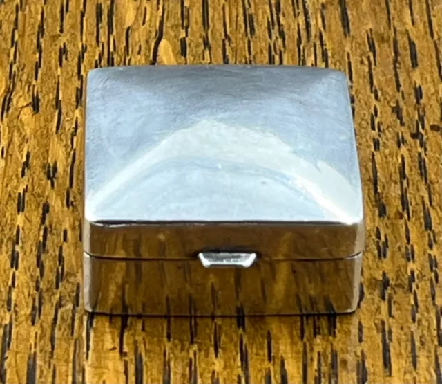 Vintage 925 sterling silver square pill box Birmingham 1993