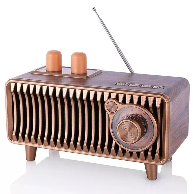 Bluetooth Radio FM Retro STEREO Speaker Wood Vintage FM USB wireless PARTY Card