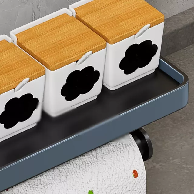 Black Paper Towel Holder with Shelf Maximizing Storage Space Long Lasting Use