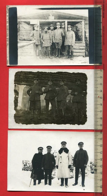 3 x Orig. Militär Foto AK 1. WK, Gruppenfotos Soldaten ( 64074