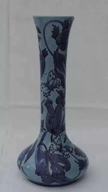 Moorcroft butterflies and flowers Vase - blue on blue