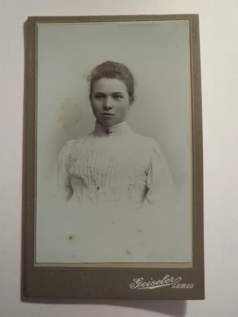 Lemgo - Alma Rehme as a young woman in dress - portrait / CDV