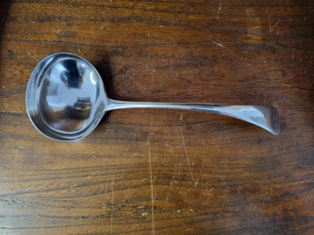 Antique Birmingham Silver Plated Old English Pattern Soup Serving Ladle