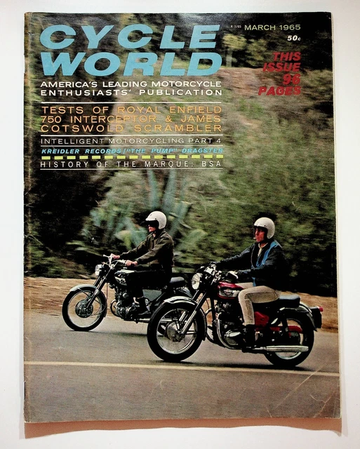 1965 March Cycle World Motorcycle Magazine BSA History Royal Enfield 750 Ducati