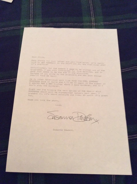 Susanna Dawson (Eastenders) Hand Signed Letter