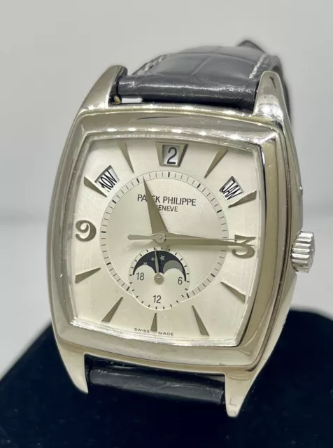 Patek Philippe Complications Annual Calendar Gondolo White Gold Mens Watch 5135G