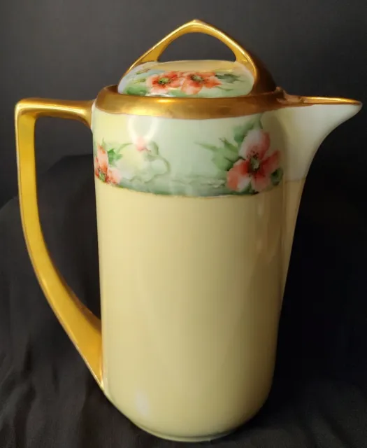 Rosenthal Selb Bavaria Donatello Coffee/Tea Pot Pitcher Art Nouveau Gold Floral