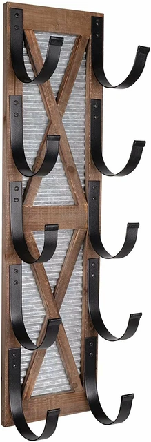 Decorative Rustic Bathroom Towel Rack Holder & Organizer, Wall Mount