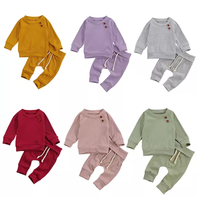 Infant Baby Tracksuit Clothes Outfit Girl Boy Long Sleeve Shirt Sweatshirt Pants