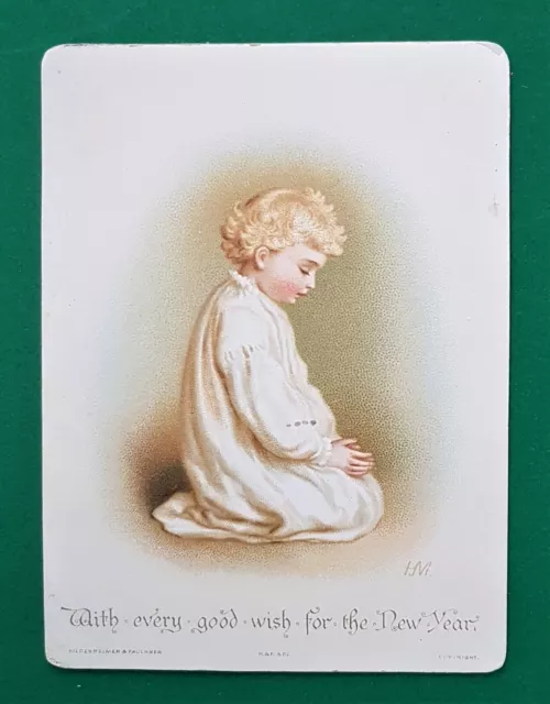 Victorian PREYING CHILD   H&F Christmas Greetings HELENA MAGUIRE Card