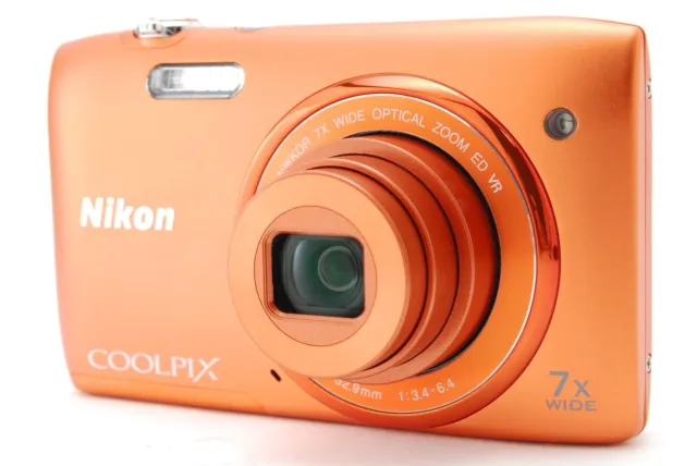 [COMO NUEVA] Cámara digital Nikon COOLPIX S3500 naranja albaricoque 20,0 MP de JAPÓN