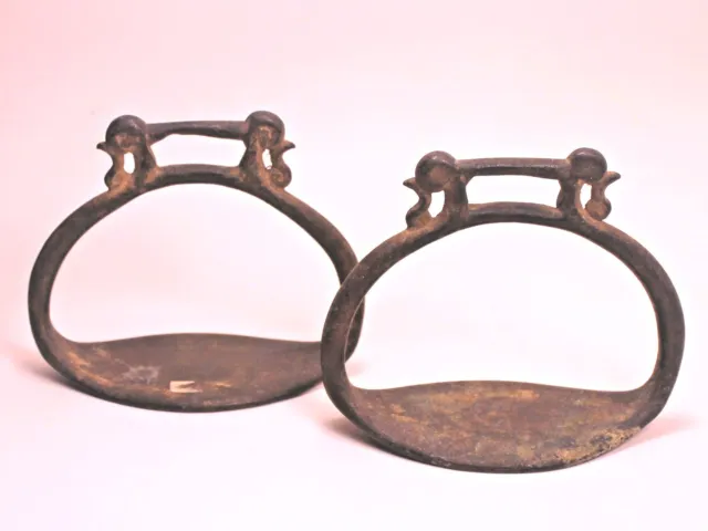 A Pair of Antique Chinese Ming Bronze Stirrups