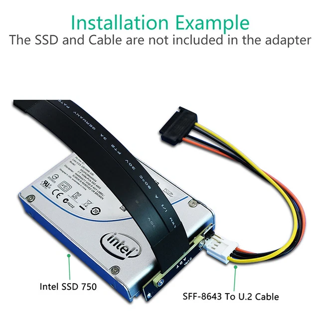 SFF-8639 (U.2) to NGFF M.2 Key M Extension Cable for U.2 NVME SSD