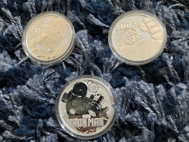 🔥 Tuvalu Marvel Silver 1OZ Perth Coin LOT 3 - Black Panther, Hulk, Iron Man 🔥