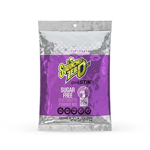 Sqwincher Zero Qwik Stik Sugar Free, Grape, .11 0z (Pack of 50)