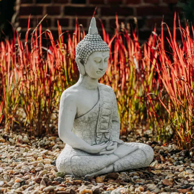 Massive Steinfigur große Thai Buddha Statue Torwächter aus Steinguss frostfest