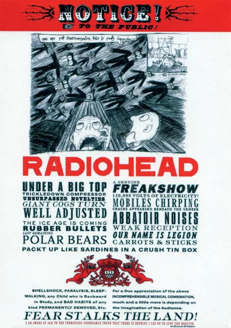 RADIOHEAD Repro Tour Poster NEW