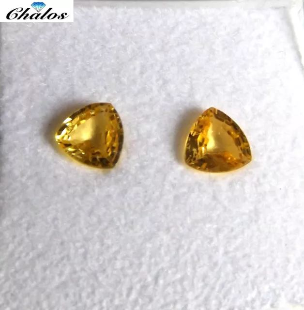 2x Saphir / Saphir - Milliards à Facettes Jaune Paire 1,0ct.5x5mm(Box-1136C)