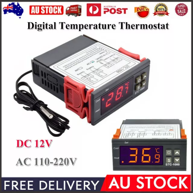 Digital Temperature Thermostat STC-1000 Controller Heating Cooling LCD 12V-220V