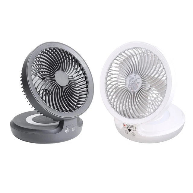4000mAh USB Rechargeable 120 Degree Oscillation Camping Fan with LED Lamp 4 Gear