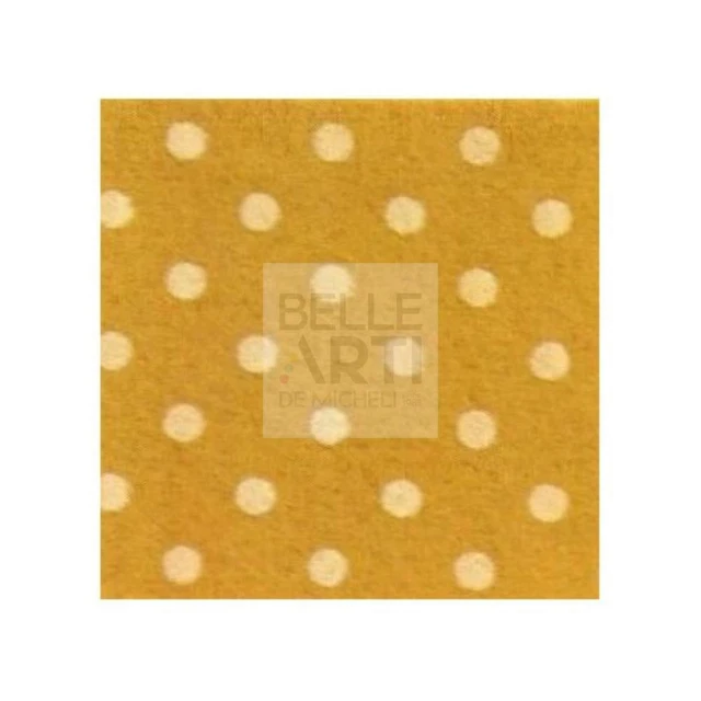 Panno Lenci 1 Mm 30X40 Cm Giallo Ocra/Crema A Pois