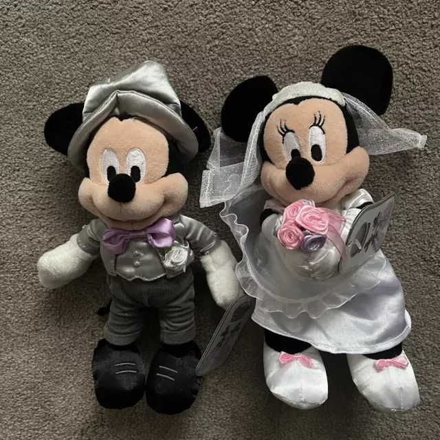 MICKEY AND MINNIE Mouse Bride And Groom Plush. Disney World