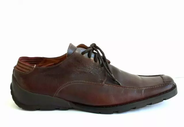 KENNETH COLE SHOES Mens 12 Brown Leather Dress Lace Up Oxford Rubber ...