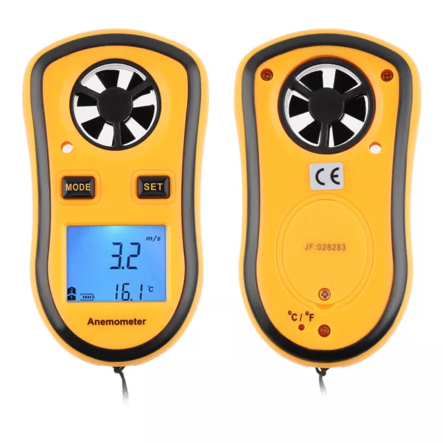 Digital Anemometer Handheld Wind Speed Meter LCD Velocity Gauge Thermomoter New 2