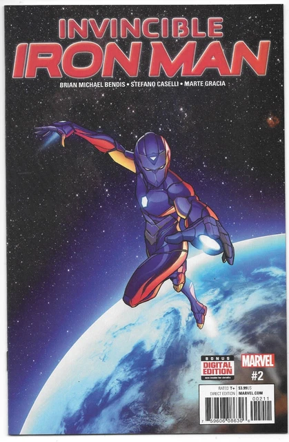 Invincible Iron Man #2 NM/NM+ Early Ironheart App 2017 MCU Marvel Comics Riri