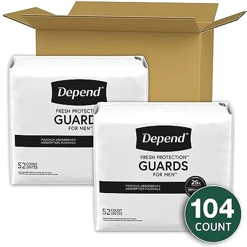 Incontinence Guards for Men Maximum Absorbency 2 Packs of 52 104 Total