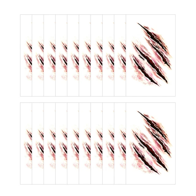 20 piezas Efectos especiales Fiesta Maquillaje Cosplay Disfraz Pintura corporal Halloween Maquillaje F
