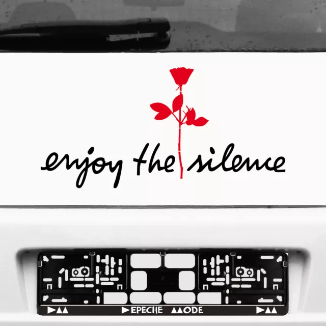 Enjoy The Silence Rose 10cm Red +DM 5cm Black Car Sticker Depeche Mode 
