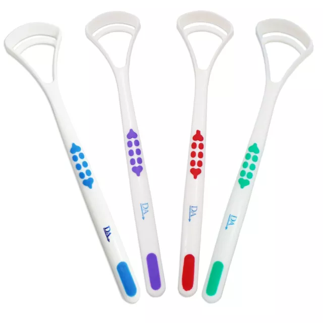 2 x Tongue Scraper ~ Oral Dental Care, Plastic Tongue Cleaner Brush Set Pack
