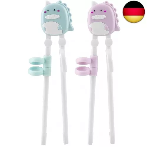 2 Paar Kinder Stäbchen zum Essen, Chinesische Stäbchen Set, Essstäbchen Kinder L