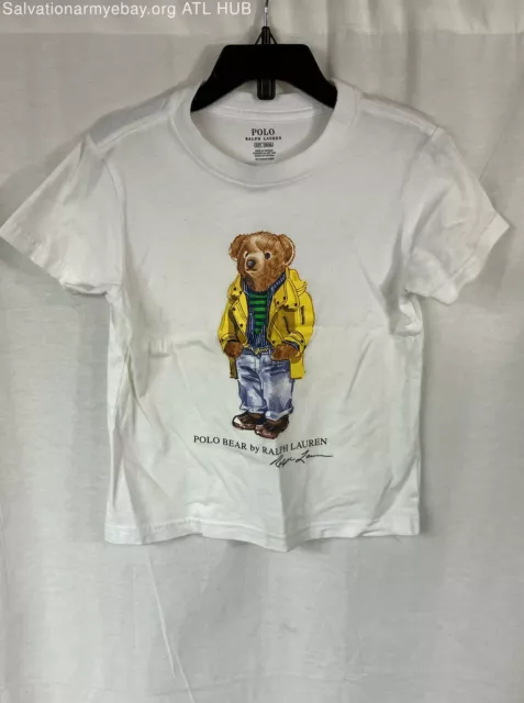 Boy's Toddler Polo Ralph Lauren 3/3T White Polo Bear T-Shirt