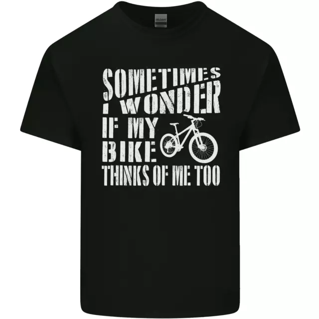 T-shirt top da uomo in cotone Cycling I Wonder If My Bike