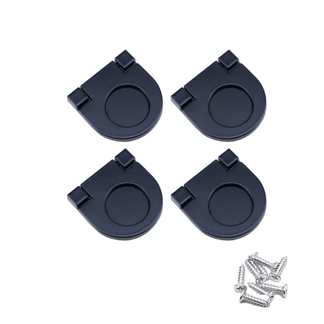 4Pcs Modern Flush Ring Pulls for Cabinet Cupboard Drawer Dresser (5mm)