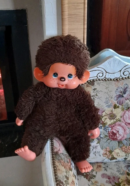 Porte Clef Peluche Singe KIKI LE VRAI Yeux Marron Signé Sous Le Pie 9 Cm