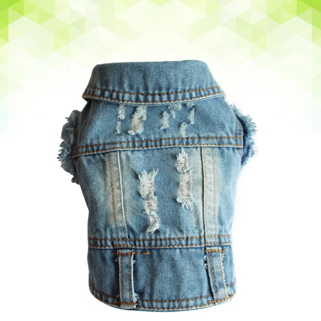 Abbigliamento cane coole cowboy animale domestico cane giacca nuovo gilet denim merce per