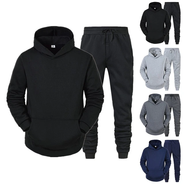 Uomo Felpa con Cappuccio Semplice Regolare Tuta da Ginnastica Activewear