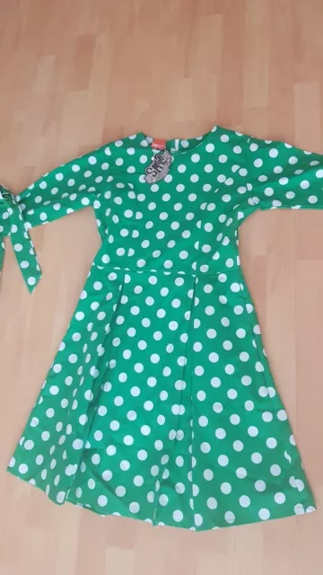 Kleid große Polka Dots Rockabilly 50er Stil Swing grün Gr. 36-38 S (M)
