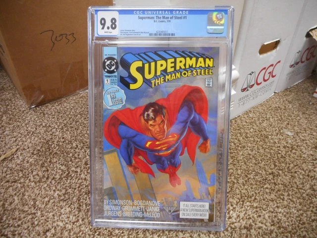 Superman The Man of Steel 1 cgc 9.8 DC 1991 WHITE pg GREAT cover NM MINT Jurgens