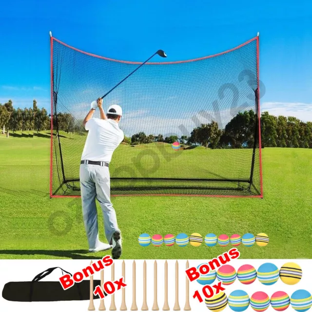 3M 10Ft Golf Practice Net Hitting Training Aid Driving Chipping Cage + Carry Bag