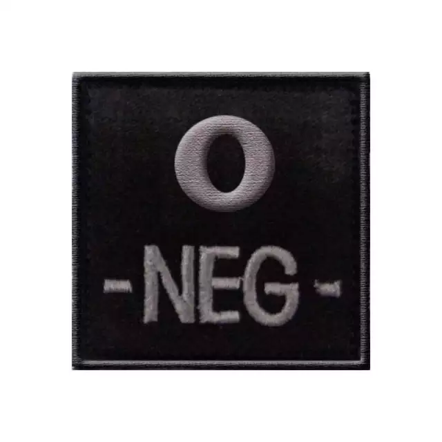 Écusson Groupe Sanguin O- Négatif Noir PATCH NEG RHESUS SCRATCH PREMIER SECOURS